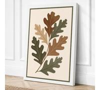 Oak Leaf Study Botanical Canvas Wall Art Print 36x24 Inch (91 x 61 cm)