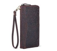 Oak Leathers Leather Wallet for Women - RFID Womens Wallet Clutch with 8 Credit Card Holder, Coin Pocket, Gift for Women’s, Ladies Purse (Brown1)