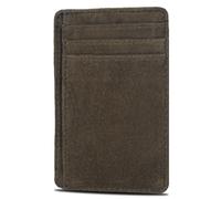 Oak Leathers RFID Blocking Slim Leather Wallet for Men and Women - Compact Card Holders (Olive Suede, S)