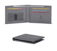 Oak Leathers Slim Bifold Wallet for Men - RFID Leather Wallets bi fold 6 Credit Card and Id Holder, Gift for Men (Grey Nappa)