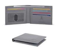 Oak Leathers Slim Leather Wallet for Men - RFID Wallets 6 Credit Card Holder Ultra Thin Gift for Mens, Front Pocket Minimalist Design (Grey Nappa)