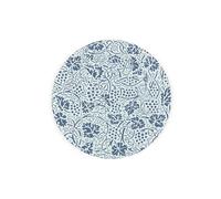 Oak Leaves & Berries Round Glass Trivet - Blue Small Textured Worktop Protector Gift 20cm x 20cm (8" x 8")
