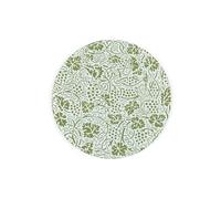 Oak Leaves & Berries Round Glass Trivet - Green Small Textured Worktop Protector Gift 20cm x 20cm (8" x 8")