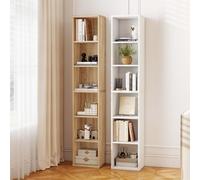 (Oak) Levede Slim 6-Tier Narrow Bookcase Storage