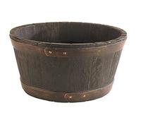 OAK LIKE BLACKSMITH BARREL PLASTIC PLANTER PLANT POT TUB GARDEN PATIO OUTDOOR