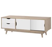Timber Art Design Alford Scandinavian Tv Unit Stand 120Cm Media Cabinet + Drawers Oak White