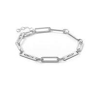 OAK&LUNA - ENGRAVED IVY NAME PAPERCLIP CHAIN BRACELET IN STERLING SILVER - PERSONALISED JEWELLERY - CUSTOM MADE GIFTS - GIFT FOR HER - WIFE (925 Sterling Silver)