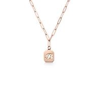 Oak&Luna Personalised 925 Sterling Silver Rose Gold Plated Chain Reaction Necklace Custom Classic Dainty Jewelry Gift for Her Women Mom Grandma Mother's Day, Metal