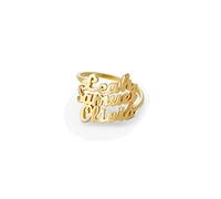 Oak&Luna - Personalised Charm Name Ring with Three Inscriptions - Custom Made Jewellery Interlocking Ring - Silver or Gold Gift for Women - Gifts for Valentine’s Day (18ct Gold Vermeil)