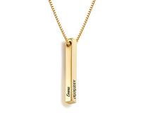 Oak&Luna - Personalised Engraved Pillar Bar Name Necklace with Name Inscriptions - Customised Jewellery - Silver or Gold Gift for Mum - Hanging Pendant Present for Mother’s Day”
