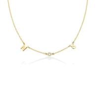 Oak&Luna - Personalised Inez Initial Hanging Letters Necklace with Diamond - Customised Jewellery Initial Charm Chocker - Silver or Gold Gift for Women - Gifts for Valentine’s Day (18ct Gold Vermeil)