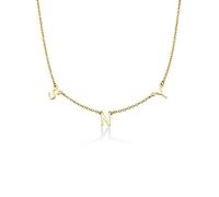 OAK&LUNA - PERSONALISED INEZ INITIAL NECKLACE IN STERLING SILVER- Customised JEWELLERY - CUSTOM MADE GIFTS - GIFT FOR WOMEN - GIFTS FOR MOTHER’S DAY (14ct Solid Gold)