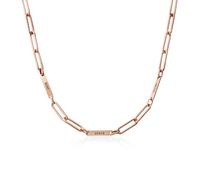 OAK & LUNA - Personalised Ivy Paperclip Chain Necklace - Custom Engraved Jewellery for Her, Women - Gift for Mother's Day, Birthday, Christmas (Without Diamond, Rose Gold Plated)