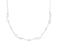 Oak&Luna - Personalised Krysta Necklace with Multiple Names and Diamond Option, Various Sterling Silver, No Gemstone, Various, Sterling Silver, No Gemstone