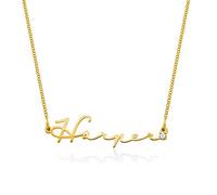 Oak&Luna - Personalised Mon Petite Name Necklace for Women Customised Jewellery Name Plate - Silver or Gold Gift for Mom - Gifts for Mother’s Day (18ct Gold Vermeil)