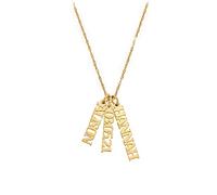 OAK&LUNA Personalised Singapore Necklace with Name, one size, Sterling Silver Yellow Gold White Gold, Created Diamond