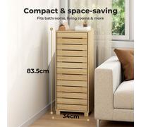 Oak Luxe-Bathroom Storage Cabinet Freestanding Cupboard Adjustable Shelf Unit