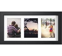 OAK MODERN PHOTO PICTURE POSTER FRAME FOR 3 IMAGES OF 7"X5" WITH WHITE MOUNT