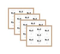 Oak Multi Photo Frame - Holds x 6x4 Pictures, Family Collage Picture Frame for Wall Display, 20x16 Frame size, Set of 4