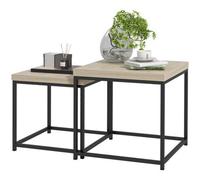 Oak Nest Of 2 Coffee Tables 3.5Cm Thick Tabletop