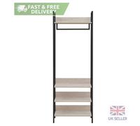 Zahra Bedroom Double Open Wardrobe 4 Shelves Furniture Storage Cupboard
