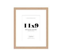 Oak Picture Frame 11x9 With A5 Mount for Photos - Wall & Table Display, Landscape or Portrait, 1 Pack