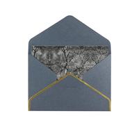 Oak Plants Print Horizontal Gold-Edged Pearl Greeting Card W/Envelope-Holiday,Birthday,Anniversary,Party(2pcs)