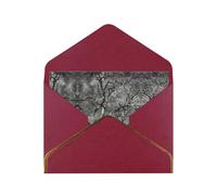 Oak Plants Print Horizontal Gold-Edged Pearl Greeting Card W/Envelope-Holiday,Birthday,Anniversary,Party(2pcs)