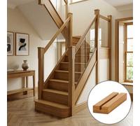 Oak Prefinished & Lacquered Baserail Modern 2.4M 10mm Groove For Glass Panels Uk Manufactured Traditional Products Ltd