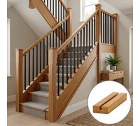 Oak Prefinished & Lacquered Baserail Modern 2.4M 13mm Groove For Square Metal Spindles Uk Manufactured Traditional Products Ltd