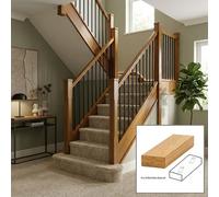Oak Prefinished & Lacquered Baserail Modern 3.0M Rake Drilled For 14mm Metal Spindles Uk Manufactured Traditional Products Ltd