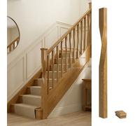 Oak Prefinished & Lacquered Half Newel Post Contemporary 90mm X 44mm X 1500mm Inc Cap Uk Manufactured Traditional Products Ltd