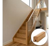 Oak Prefinished & Lacquered Handrail Contemporary 3.0M - 8mm Groove For Glass Panels Uk Manufactured Traditional Products Ltd