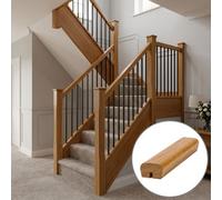 Oak Prefinished & Lacquered Handrail Modern 2.4M - 13mm Groove For Square Metal Spindles Uk Manufactured Traditional Products Ltd