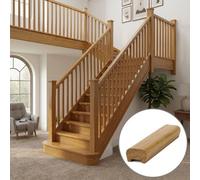 Oak Prefinished & Lacquered Handrail Modern 2.4M - 32mm Groove For Spindles Uk Manufactured Traditional Products Ltd