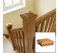 Oak Prefinished & Lacquered Pyramid Cap Suits 90mm Newel Post (L)115mm (W)115mm Uk Manufactured Traditional Products Ltd