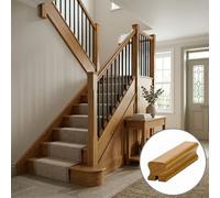 Oak Prefinished & Lacquered Thr Handrail 2.4M - 13mm Groove For Square Metal Spindles Uk Manufactured Traditional Products Ltd