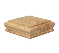 Oak Pyramid Newel Cap 120mm - Oak Stair Post Cap for 120mm Newel Posts - Unfinished Wood Staircase Cap - Jackson Woodturners