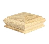 Oak Pyramid Newel Cap 82mm - Oak Stair Post Cap for 82mm Newel Posts - Unfinished Wood Staircase Cap - Jackson Woodturners
