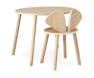 Oak School Table and Mouse Chair Oak one size