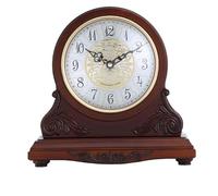 Oak Shelf Clock - Antique Mantel Clock with HD Glass & Easy To Read Dial - Wooden Table Clock for Home Décor Battery Operated