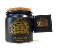 Oak Smoked Cornish Sea Salt (Fine) | 125g | Cut to the Smoke | Artisan salt | Boldly tripple smoked for deep flavor | Refillable stoneware jar | no artificial preservatives
