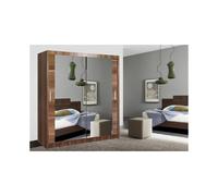 (Oak/Sonoma, 100cm) Milan Double Sliding Door Wardrobe With LED