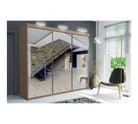 (Oak/Sonoma, 250cm) Modern Milan full mirror Sliding wardrobe in 4 color and 6 sizes