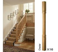 Oak Spindle Chester 55mm X 55mm X 900mm - 16 Pack Uk Manufactured Traditional Products Ltd