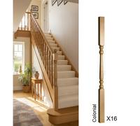 Oak Spindle Colonial 41mm X 41mm X 900mm - 16 Pack Uk Manufactured Traditional Products Ltd