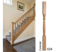 Oak Spindle Colonial 55mm X 55mm X 900mm - 24 Pack Uk Manufactured Traditional Products Ltd