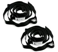 Oak-Sports Stretching Strap with Loops, Non-Elastic Exercise Strap for Yoga, Pilates, Dance and Gymnastics, Black