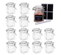 Oak & Steel 12 Mini Clip Top Spice Jars, Clear