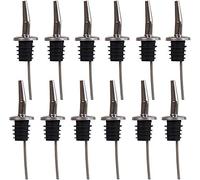 Oak & Steel - 12 Pieces Bottle Speed Pourers, Stainless Steel Liquor Pourers Bottle Dispenser for Wine, Spirits, Alcohol, Olive Oil, Syrup Bottles with Rubber Stopper